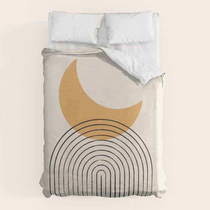 Moon mountain gold - Mid century style Duvet Cover Gallery Image 6