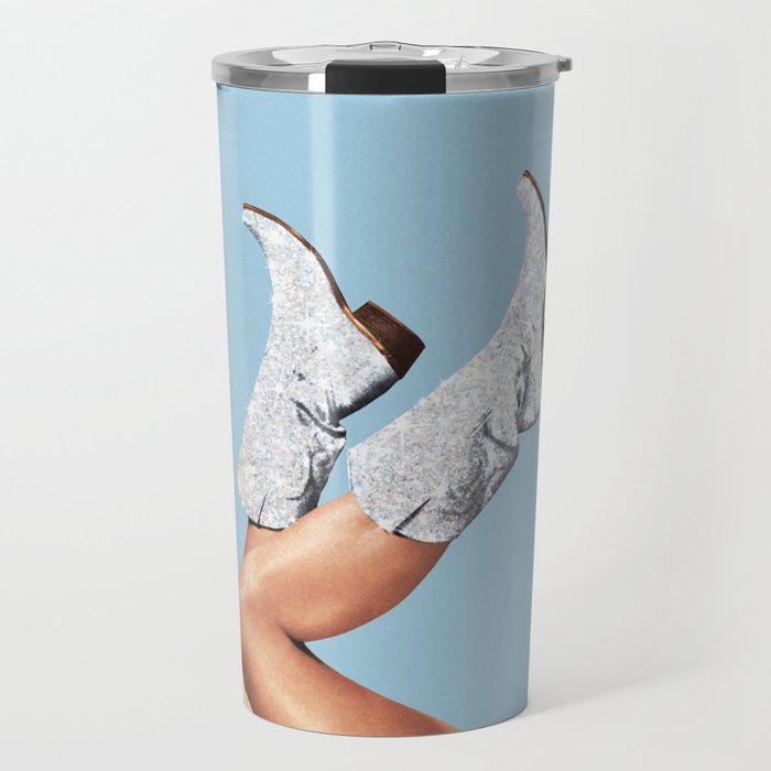 These Boots - Glitter Blue Landscape Travel Mug Gallery Image 1
