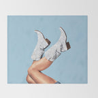 These Boots - Glitter Blue Landscape Throw Blanket Gallery Image 2
