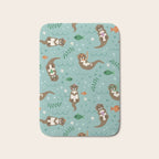 Kawaii Otters Playing Underwater Bath Mat Gallery Image 1