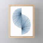 Mid Century Style Modern Geometric Abstract in Indigo Blue Mini Art Print Gallery Image 1