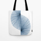 Mid Century Style Modern Geometric Abstract in Indigo Blue Tote Bag Gallery Image 1