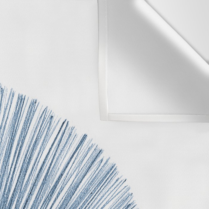 Mid Century Style Modern Geometric Abstract in Indigo Blue Wall Tapestry Gallery Image 3