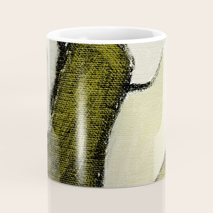 Olive Green Abstract Art Coffee Mug Gallery Image 4