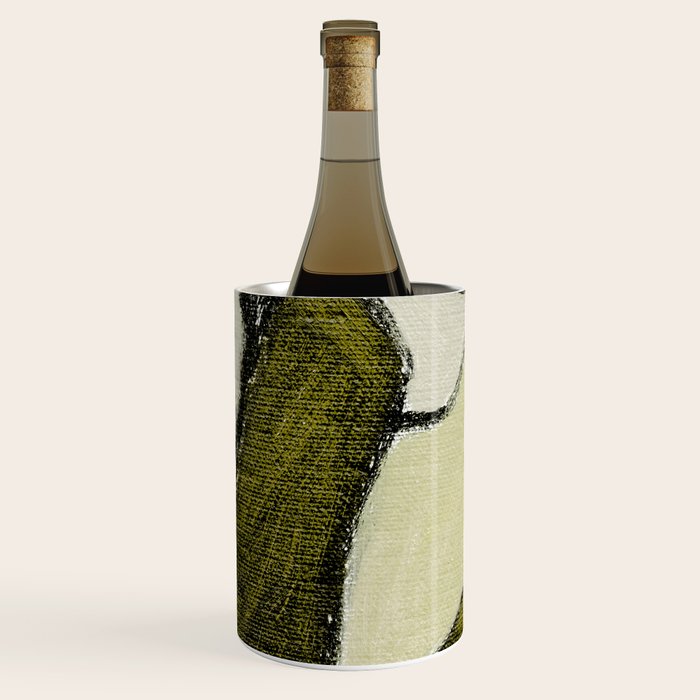 Olive Green Abstract Art Wine Chiller Gallery Image 1