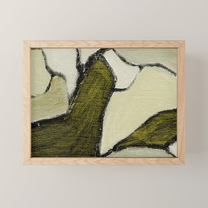 Olive Green Abstract Art Mini Art Print Gallery Image 1