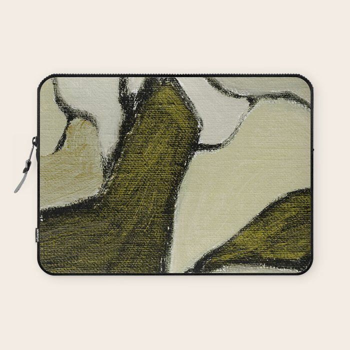 Olive Green Abstract Art Laptop Sleeve Gallery Image 1
