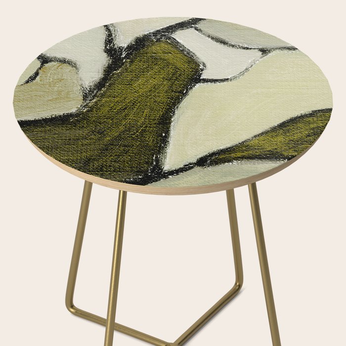 Olive Green Abstract Art Side Table Gallery Image 2