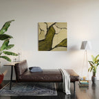 Olive Green Abstract Art Wood Wall Art Gallery Image 2