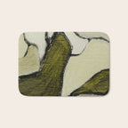 Olive Green Abstract Art Bath Mat Gallery Image 1