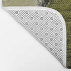 Olive Green Abstract Art Bath Mat Gallery Image 2