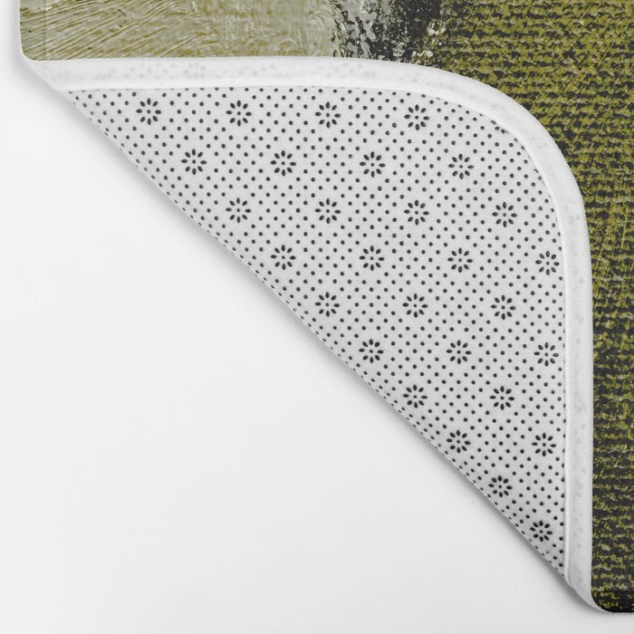 Olive Green Abstract Art Bath Mat Gallery Image 2
