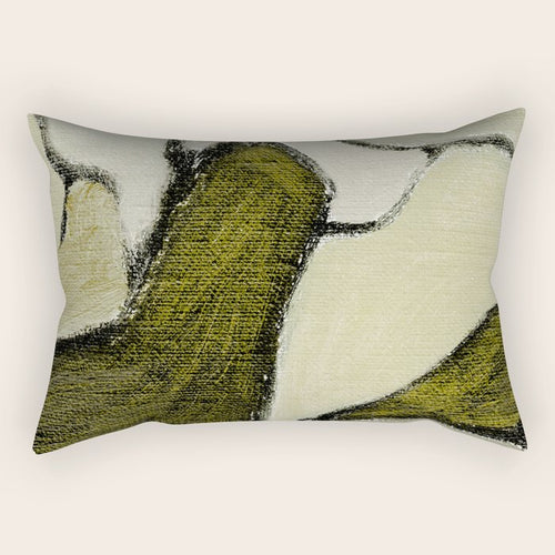 Olive Green Abstract Art Rectangular Pillow