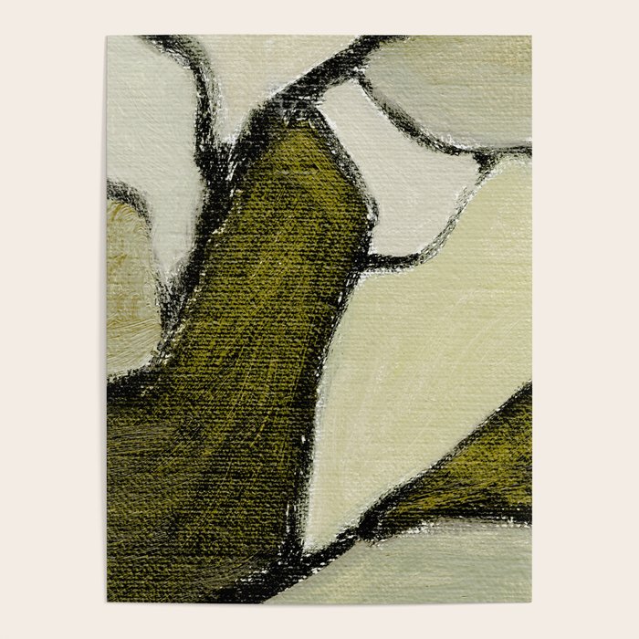 Olive Green Abstract Art Poster Gallery Image 1