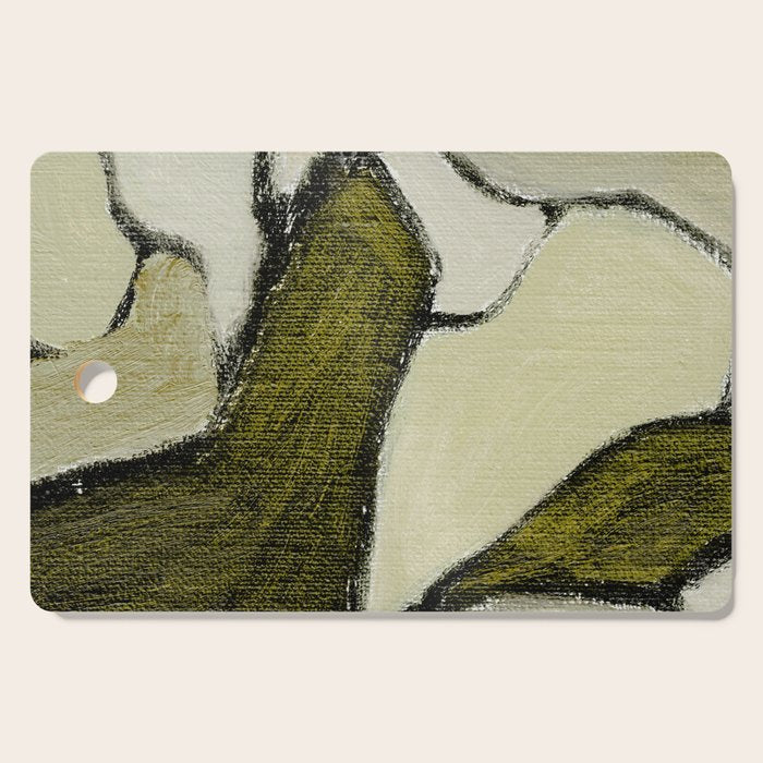 Olive Green Abstract Art Cutting Board Gallery Image 1