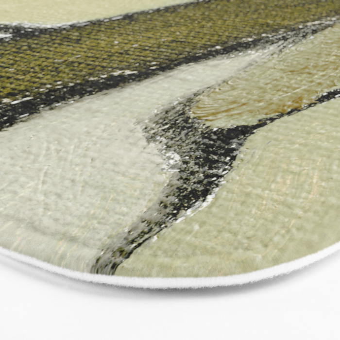 Olive Green Abstract Art Bath Mat Gallery Image 3