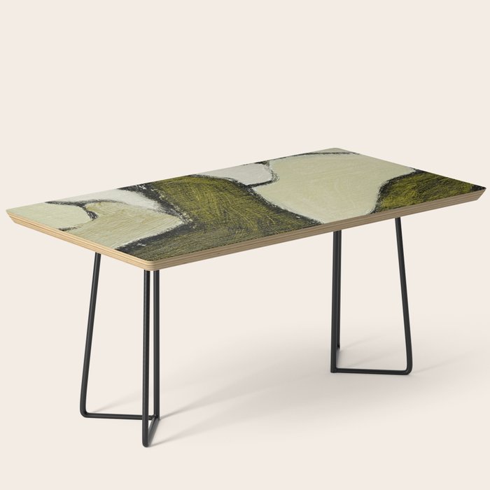 Olive Green Abstract Art Coffee Table Gallery Image 1