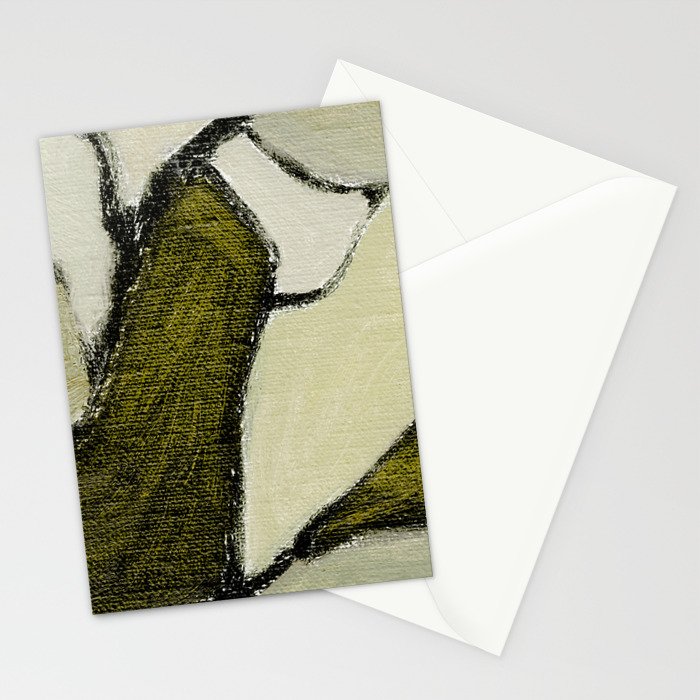Olive Green Abstract Art Stationery Card Gallery Image 2