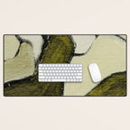 Olive Green Abstract Art Desk Mat Gallery Image 1