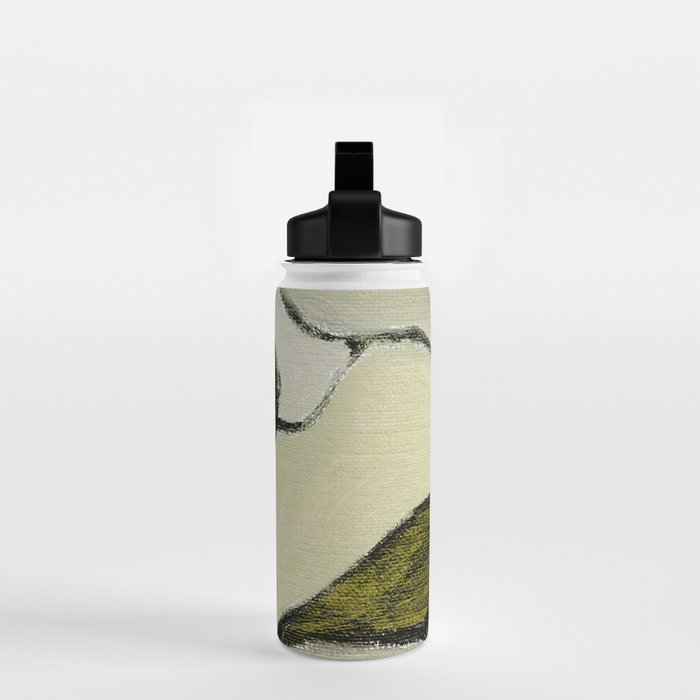 Olive Green Abstract Art Water Bottle Gallery Image 2