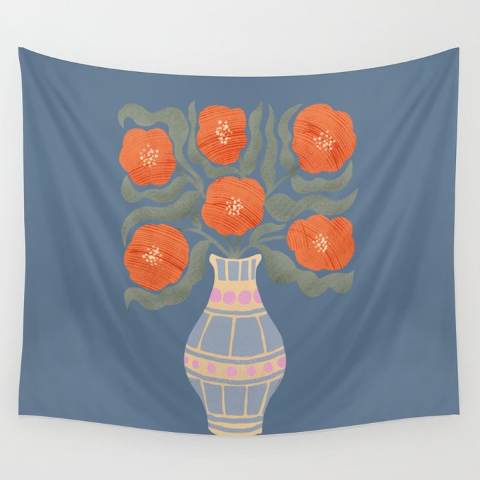 Flowers In A Vase Wall Tapestry Gallery Image 4