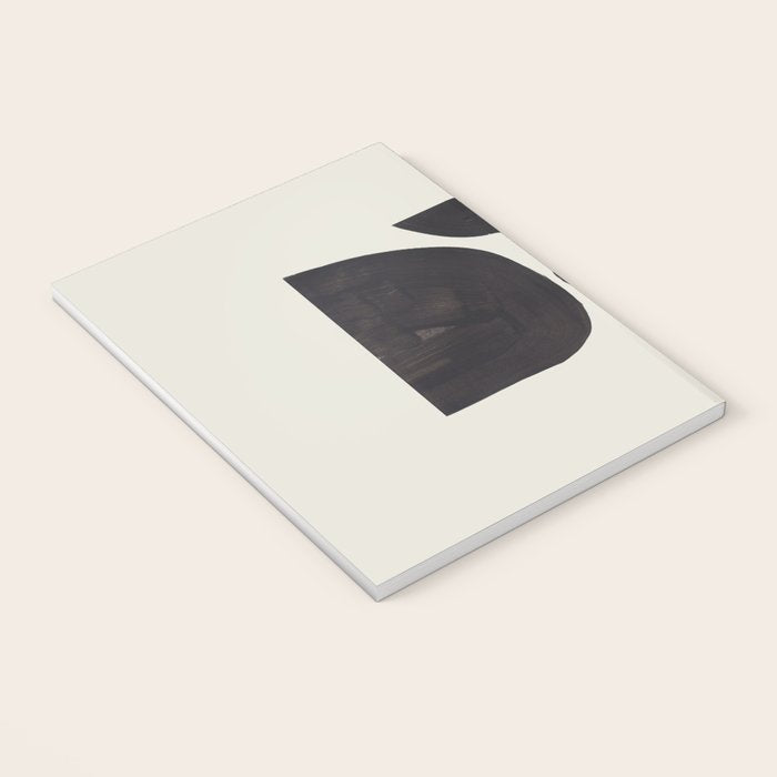 Black & White Minimalist Abstract Shapes Patterns Black Ink Painting Notebook Gallery Image 3