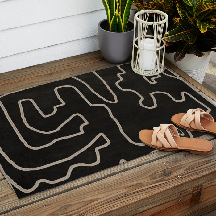 Abstract line art 177 Outdoor Rug Gallery Image 2