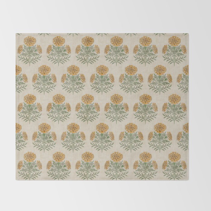 Marigold - golden yellow Throw Blanket Gallery Image 2