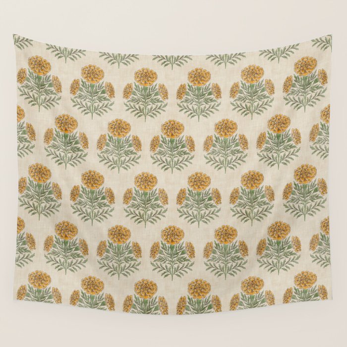 Marigold - golden yellow Wall Tapestry Gallery Image 1