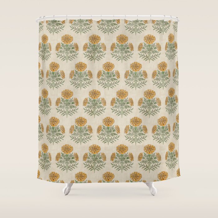 Marigold - golden yellow Shower Curtain Gallery Image 1
