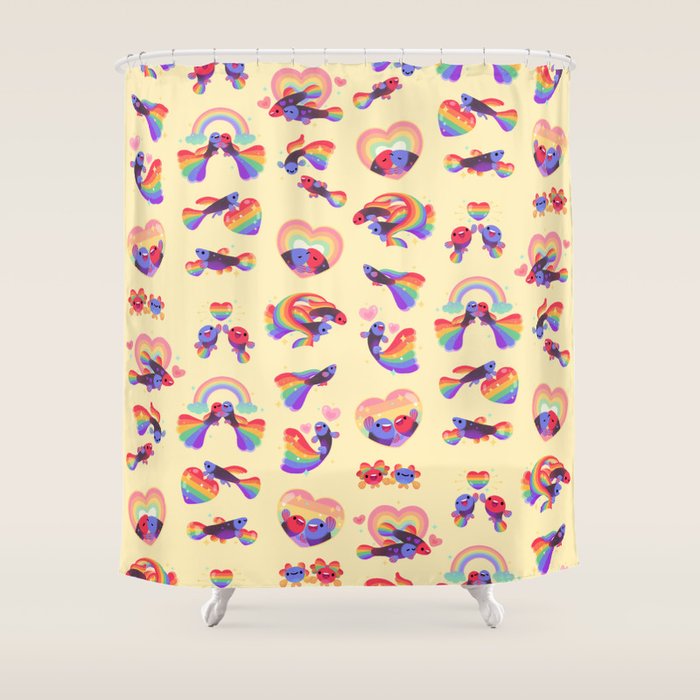 Rainbow guppy 3 Shower Curtain Gallery Image 1