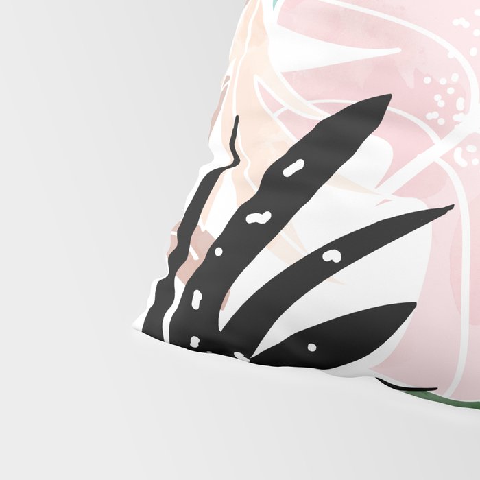Veronica, Tropical Eclectic Bold Monstera Palm Illustration Nature Modern Colorful Jungle Pillow Sham Gallery Image 4