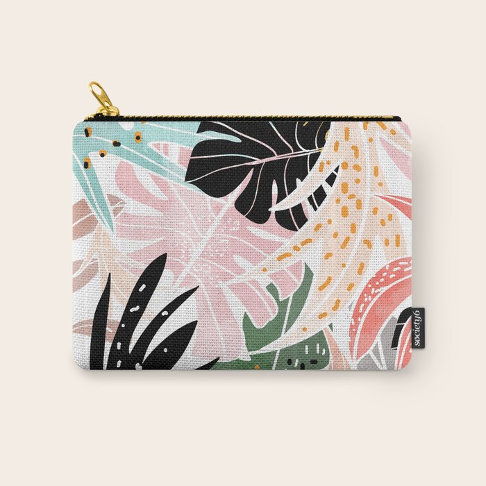 Veronica, Tropical Eclectic Bold Monstera Palm Illustration Nature Modern Colorful Jungle Carry All Pouch Gallery Image 1