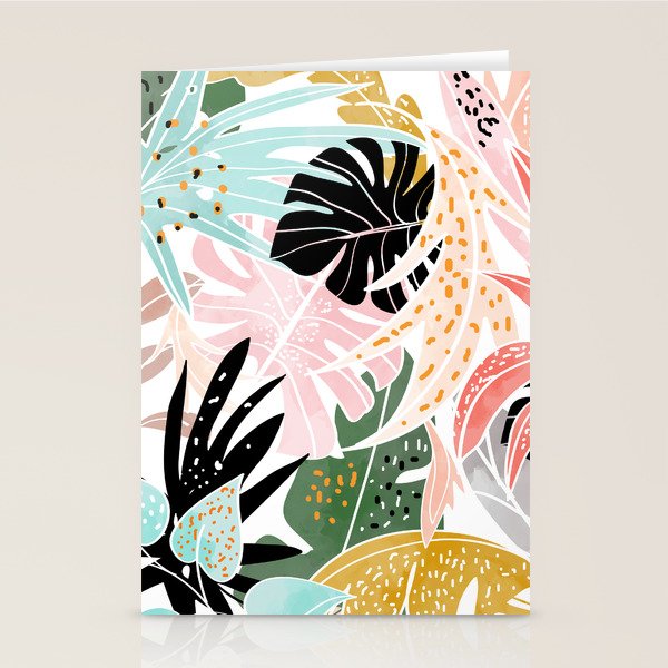 Veronica, Tropical Eclectic Bold Monstera Palm Illustration Nature Modern Colorful Jungle Stationery Card Gallery Image 2