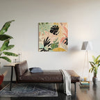 Veronica, Tropical Eclectic Bold Monstera Palm Illustration Nature Modern Colorful Jungle Wood Wall Art Gallery Image 2