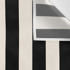 Black And Cream White Vertical Stripes Wall Tapestry Gallery Image 3