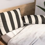 Black And Cream White Vertical Stripes Pillow Sham Gallery Image 2