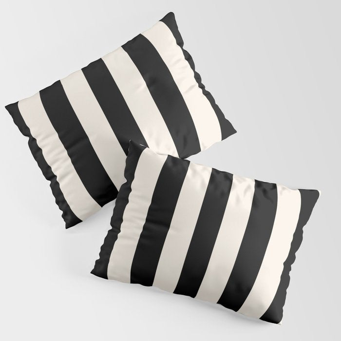 Black And Cream White Vertical Stripes Pillow Sham Gallery Image 3