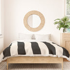 Black And Cream White Vertical Stripes Duvet Cover Gallery Image 3