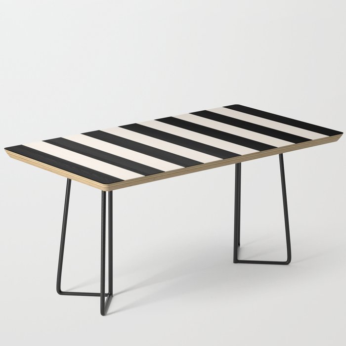Black And Cream White Vertical Stripes Coffee Table Gallery Image 1
