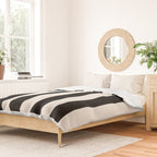 Black And Cream White Vertical Stripes Duvet Cover Gallery Image 2