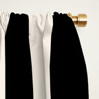 Black And Cream White Vertical Stripes Window Curtain Gallery Image 2