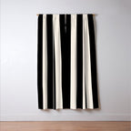 Black And Cream White Vertical Stripes Window Curtain Gallery Image 3