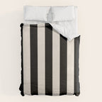 Black And Cream White Vertical Stripes Duvet Cover Gallery Image 6