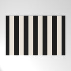 Black And Cream White Vertical Stripes Welcome Mat Gallery Image 1