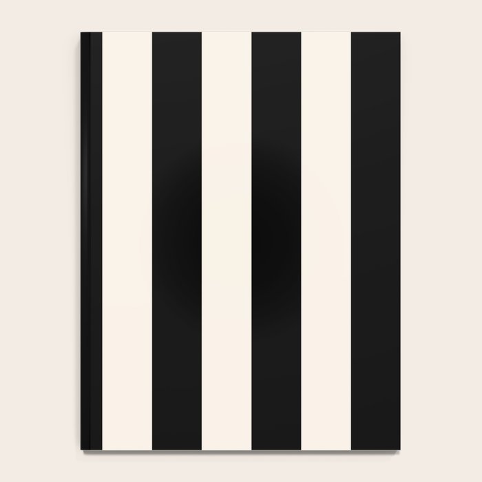 Black And Cream White Vertical Stripes Notebook Gallery Image 4
