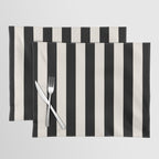 Black And Cream White Vertical Stripes Placemat Gallery Image 1