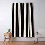 Black And Cream White Vertical Stripes Window Curtain Gallery Image 5
