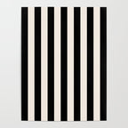 Black And Cream White Vertical Stripes Poster Gallery Image 4