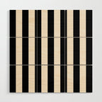 Black And Cream White Vertical Stripes Wood Wall Art Gallery Image 1